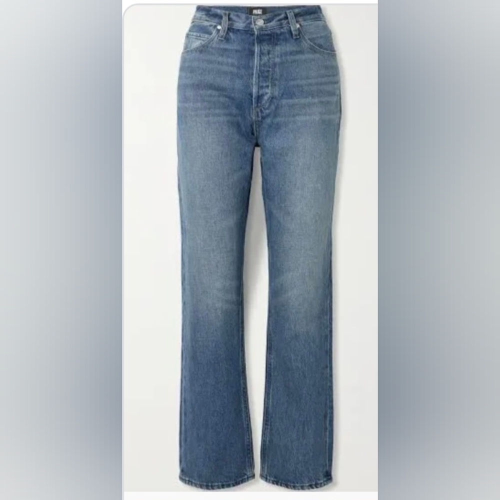 PAIGE High Rise Straight Leg Jeans